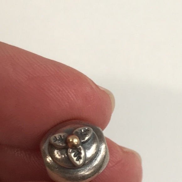 Pandora Retired Cupcake Charm 925 Sterling Silver with 14k Gold Accent 790417 - Picture 3 of 10